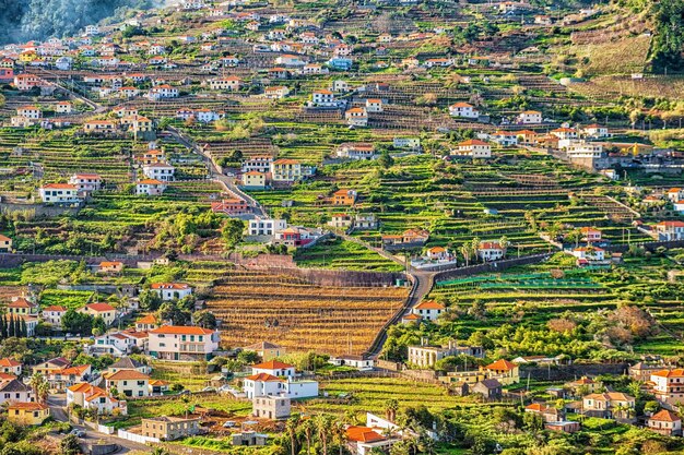 Prachtig landschapsmening van bergdorp Madeira Portugal