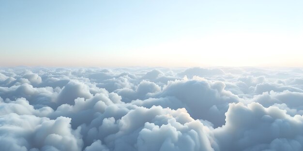 Prachtig luchtbeeld boven wolken met blauwe hemel Ai gegenereerd