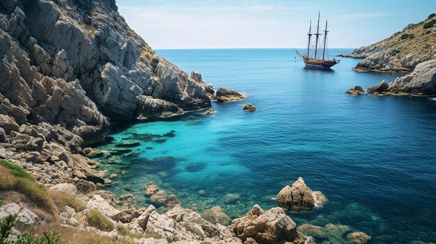 Foto prachtig mediterraan zomerlandschap