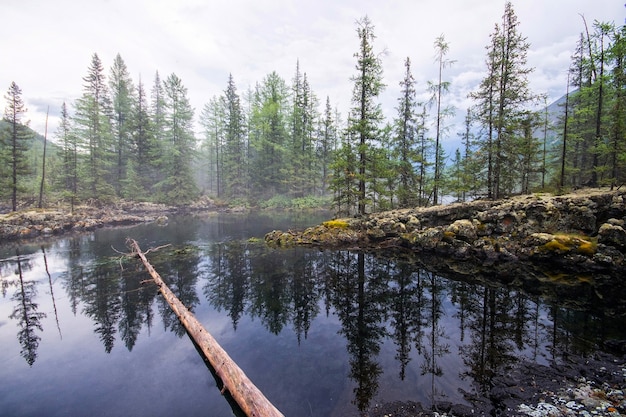 Foto prachtig meer wijd panorama