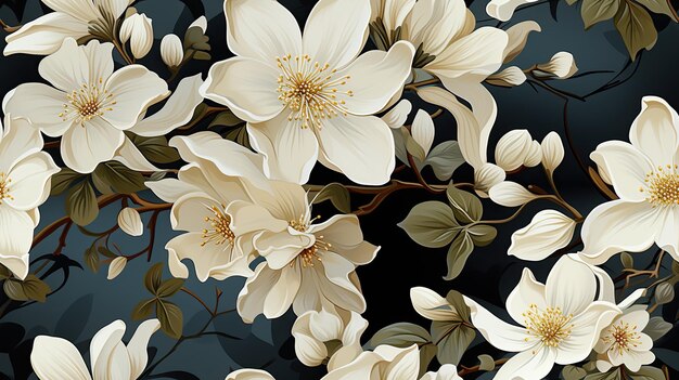 Prachtig naadloos patroon jasmijnbloemen
