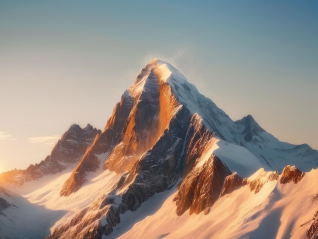 Prachtig natuurlandschap Rots Sneeuwbergen met fotografie