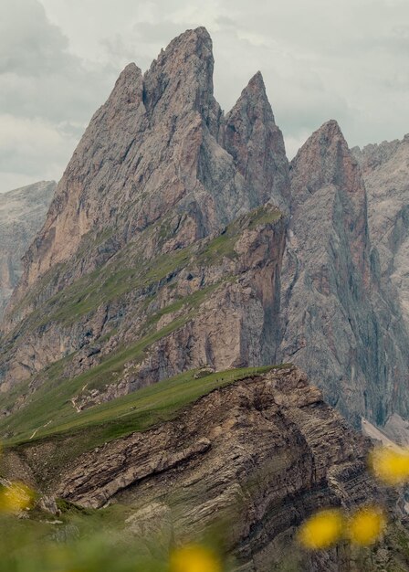 Prachtig natuurwoud avontuur reis bestemming bergen wolken schoonheid