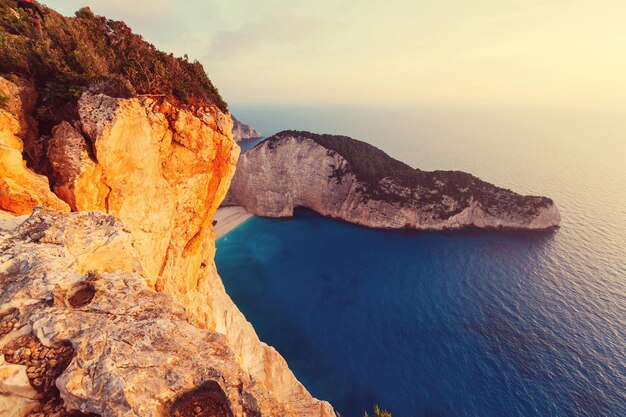 Prachtig Navagio-strand op het eiland Zakynthos in Griekenland