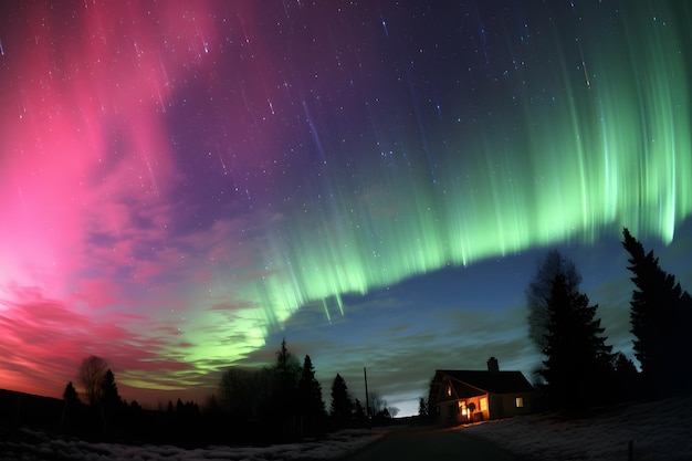 Prachtig noorderlicht aan de nachtelijke hemel