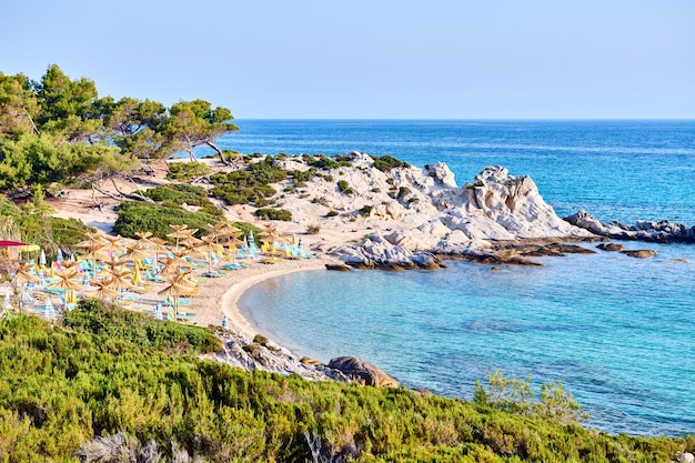 Prachtig oranje strand in Sithonia