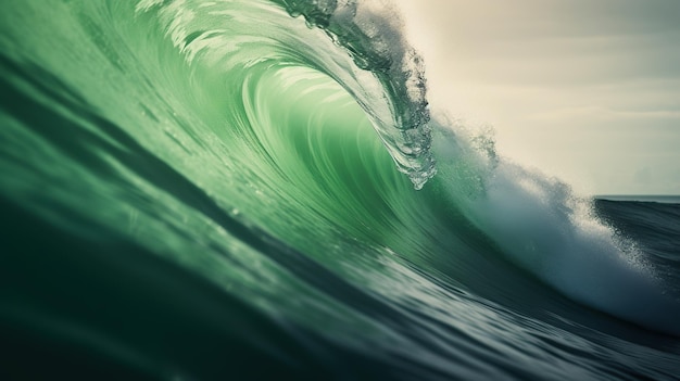 Foto prachtig panorama van zeegolven met turquoise kleuren tijdens de dag