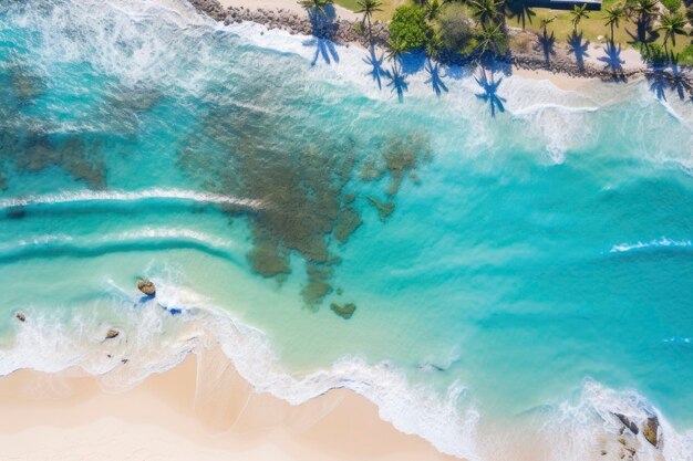 Prachtig paradijselijk strand met helderblauw water en zacht zandstrand