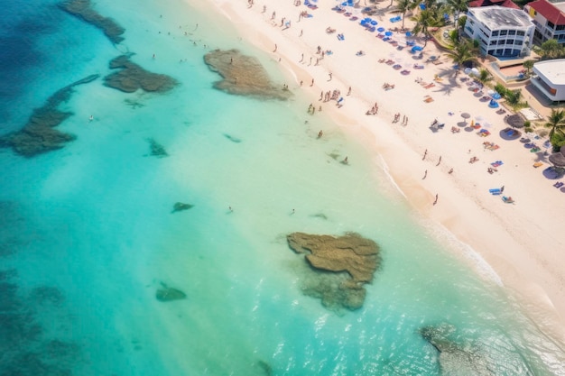 Prachtig paradijselijk strand met helderblauw water en zacht zandstrand