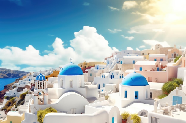 Prachtig Santorini Griekenland panoramische achtergrond