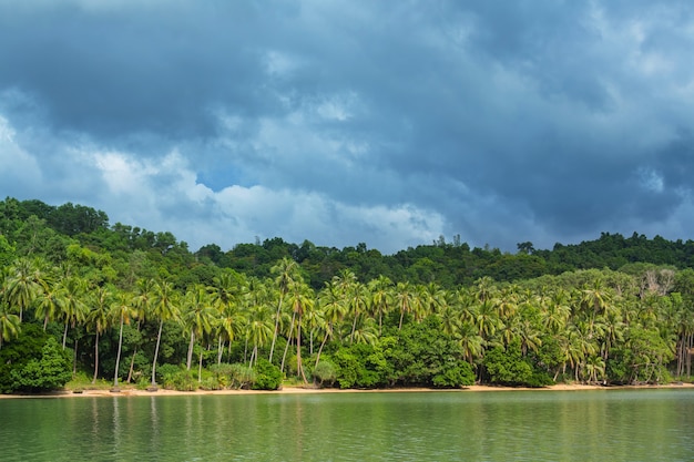 Prachtig schilderachtig uitzicht op zee baai en bergeilanden, palawan, filippijnen