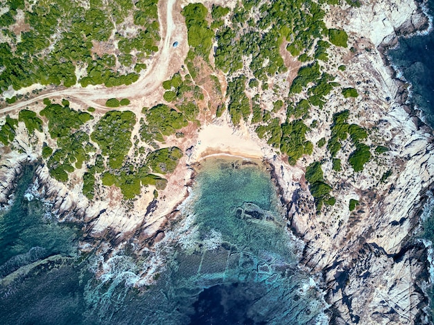 Prachtig strand boven luchtfoto drone shot