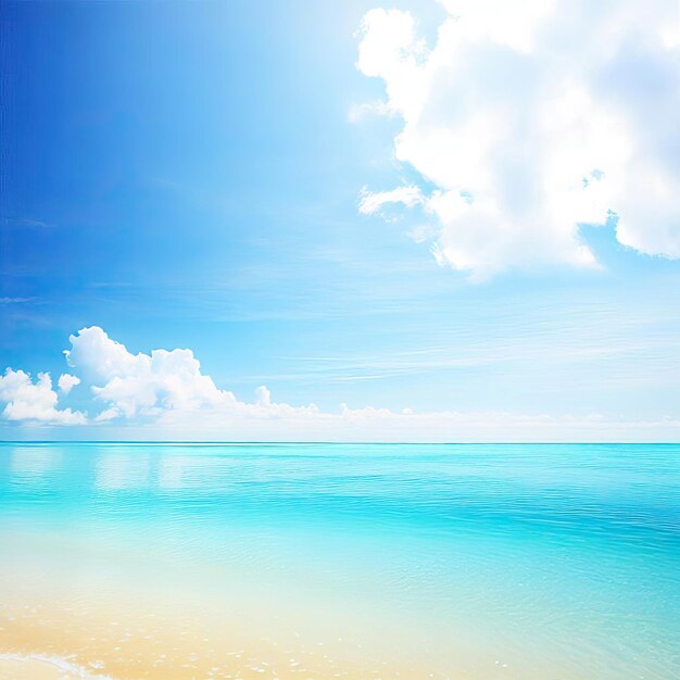 Prachtig tropisch strand met blauwe lucht en witte wolken abstracte textuur achtergrond Generatieve AI