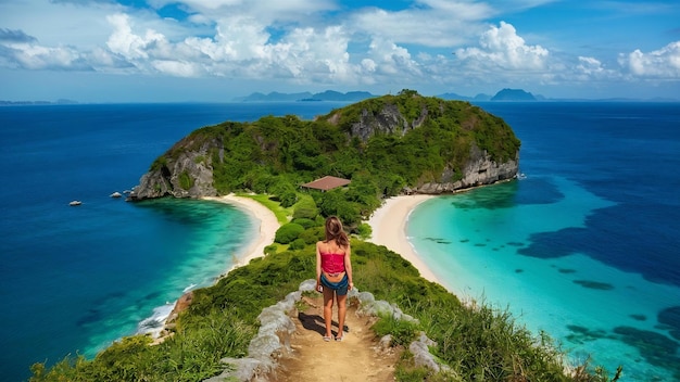 Prachtig uitkijkpunt op Koh Nangyuan eiland Surat Thani in Thailand