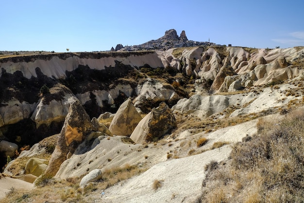 Prachtig uitzicht op de bergen en rotsen in Cappadocië, Turkije, Turkije Foto van hoge kwaliteit