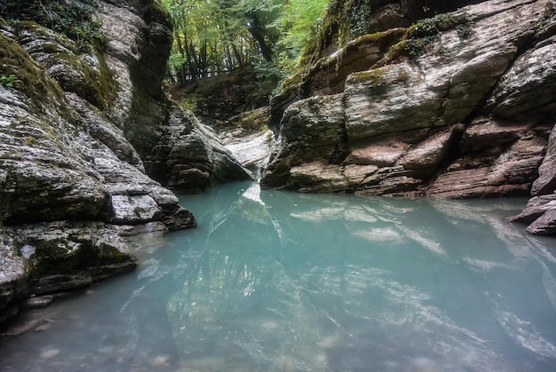 Prachtig uitzicht op de canyon Psaho in Sochi in de regio Krasnodar, Rusland