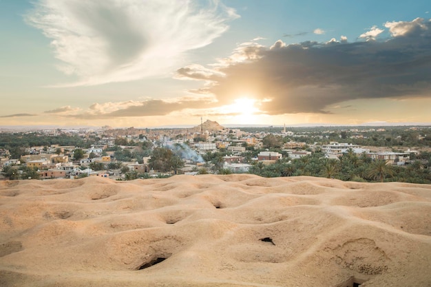 Prachtig uitzicht op de Gebel alMawta in Siwa Oasis Egypte