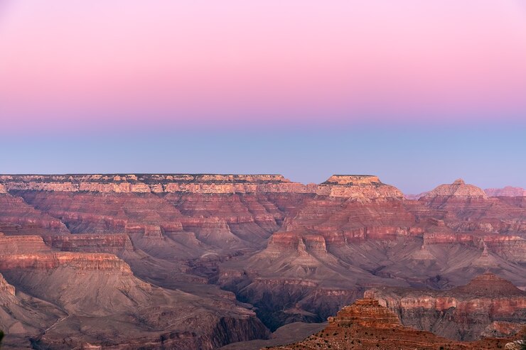 Foto prachtig uitzicht op de grand canyon bij zonsondergang