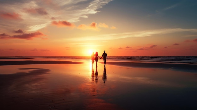 Prachtig uitzicht op de zonsondergang vanaf het strand