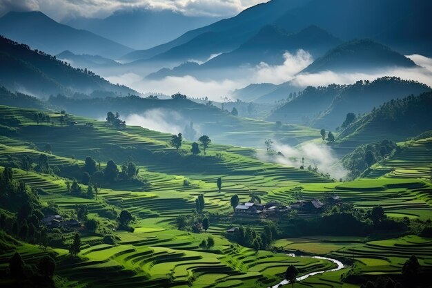 prachtig uitzicht op een vreedzaam landschap professionele fotografie