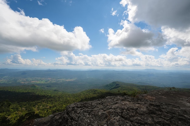 Prachtig uitzicht op het landschap vanaf Yeabmek Cliff op Phu Kradueng Mountain National Park in Loei City ThailandPhu Kradueng Mountain National Park de beroemde reisbestemming