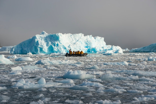 Prachtig uitzicht op ijsbergen op Antarctica