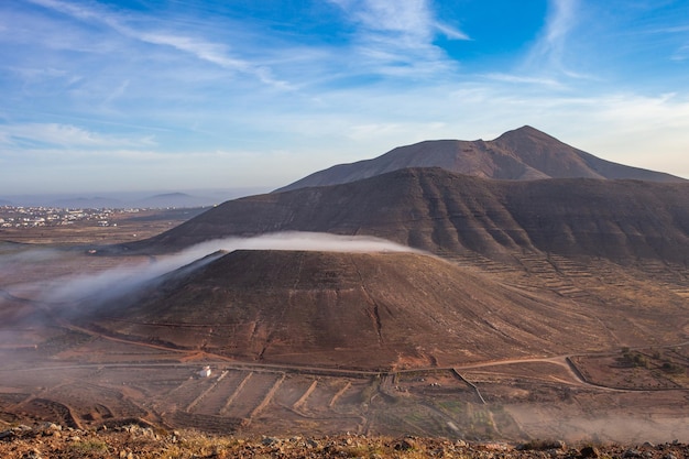 prachtig uitzicht op vulkanische landschappen in het noorden van Fuerteventura