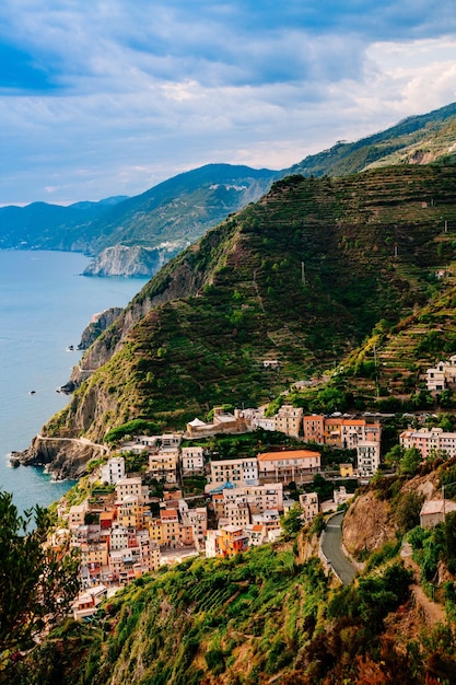 Prachtig uitzicht over de stad Manarola Cinque Terre Nationaal Park Ligurië Italië