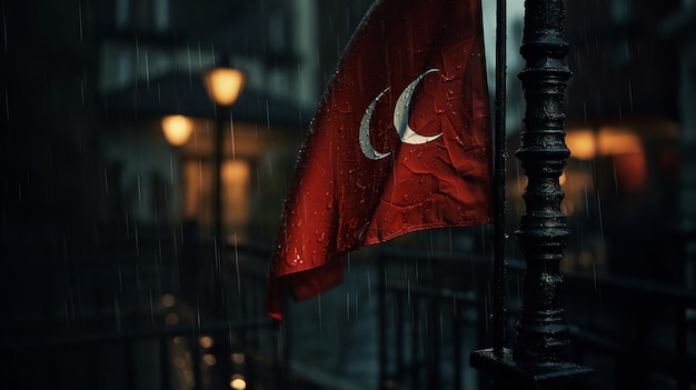 prachtig wapperende vlag van turkije generatieve AI