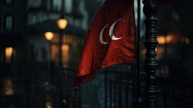 prachtig wapperende vlag van turkije generatieve AI