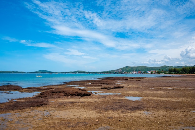 Foto prachtig zeegezicht in sattahip, chonburi.