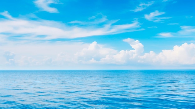 Prachtig zeegezicht met blauwe lucht en zee Natuur achtergrond