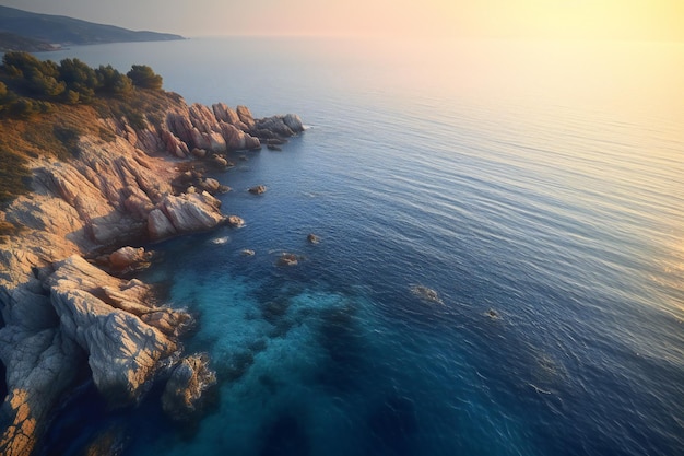 Prachtig zeegezicht van de Adriatische Zee in Montenegro