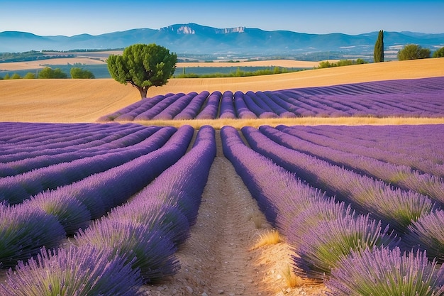 Prachtig zomerlandschap met lavendelvelden in de Provence Valensole Frankrijk