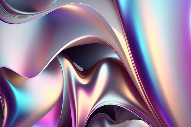 Prachtige abstracte achtergrond Levendige holografische kleuren Iriserende achtergrond Trendy design Generatieve AI
