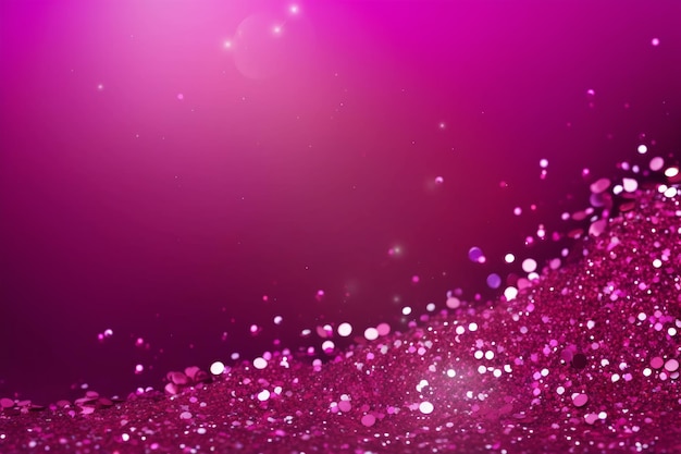 Prachtige abstracte achtergrond met glitters en kopie ruimte Magenta achtergrond met glitter pailletten Viering feestelijk evenement Bokeh effect Trendy ontwerp Generatieve AI