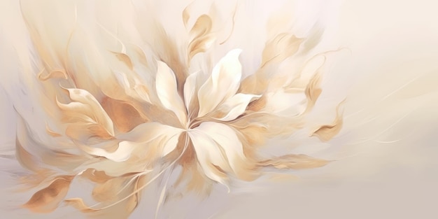 Prachtige abstracte beige en witte impressionistische bloemdessin achtergrond mooie generatieve AI AIG32