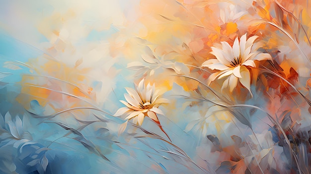Prachtige abstracte impressionistische bloemdessin achtergrond