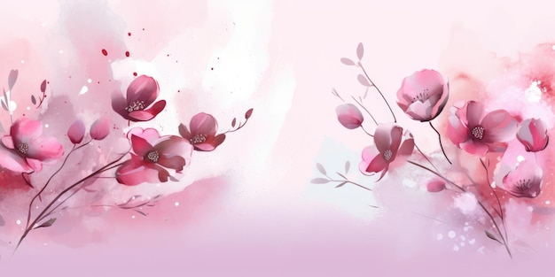 Prachtige abstracte roze aquarel bloemdessin achtergrond mooie generatieve AI AIG32