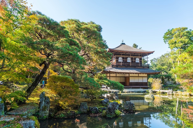 Prachtige architectuur in de Silver Pavillion Ginkakuji-tempel