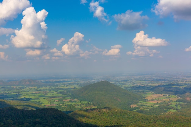 Prachtige berg- en luchtresorts in Thailand Prachtig uitzicht op het luchtlandschap van de bergen