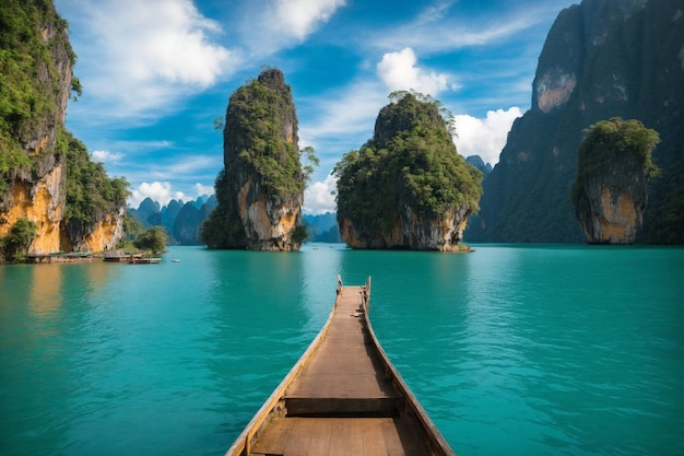 Prachtige bergen in Ratchaprapha Dam in Khao Sok National Park Surat Thani provincie Thailand