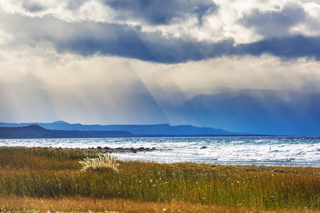 Prachtige berglandschappen in Patagonië. Bergenmeer in Argentinië, Zuid-Amerika.