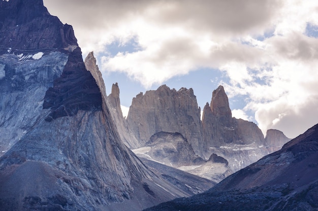 Prachtige berglandschappen in Torres Del Paine National Park, Chili. Wereldberoemde wandelregio.