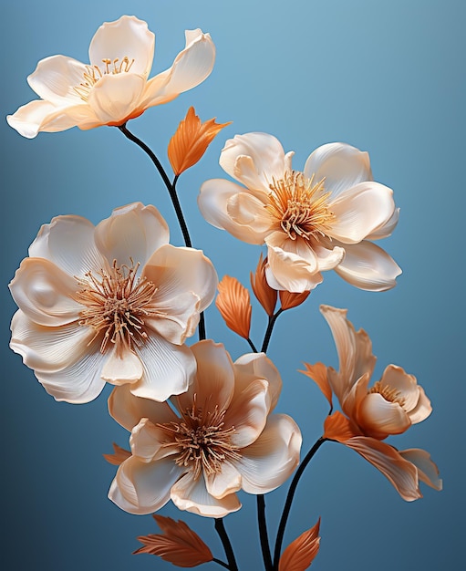 Prachtige bloemenillustraties die bloeien met schoonheid en gratie