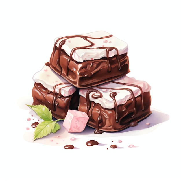 prachtige chocoladebedekte marshmallow lekker dessert clipart illustratie