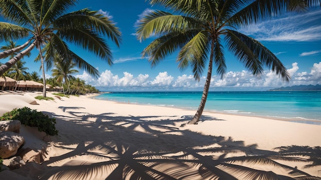 Prachtige Colombiaanse strand witte zand palmbomen