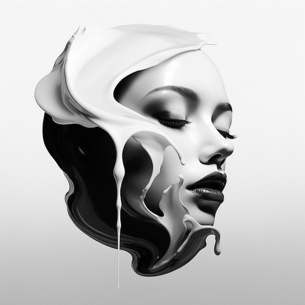Foto prachtige donkere schaduw vrouw silhouet gezicht illustratie kunst en vrouw gezicht logo