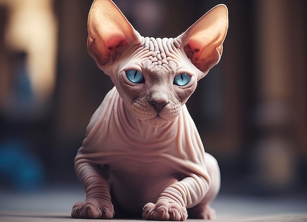 Prachtige foto Sphynx kat concept eigentijds natuurlijk en gemoedstoestand sociale achtergrond Generatieve AI