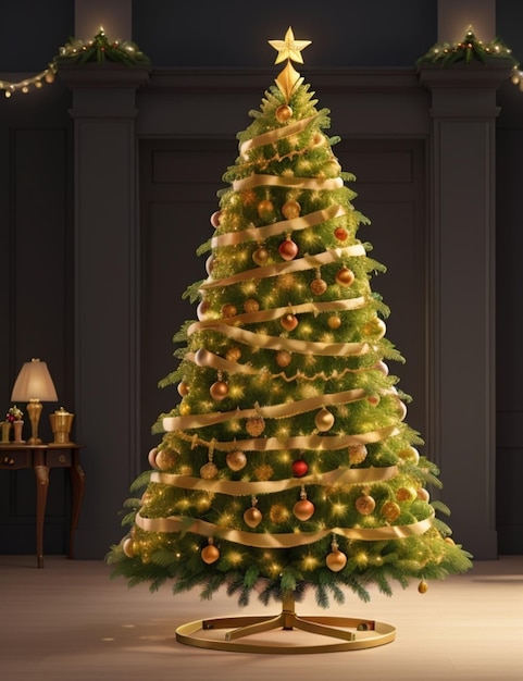 Prachtige kerstboom illustratie